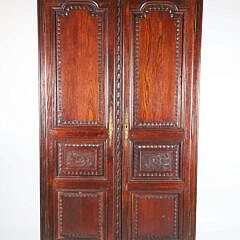 Diminutive French Provincial Carved Oak Two Door Armoire