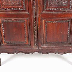 Diminutive French Provincial Carved Oak Two Door Armoire, 19th Century