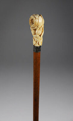Whaler Made Rose Bud Walking Stick, 19th Century