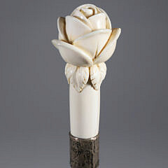 Carved Rose Bud Walking Stick, 19th Century