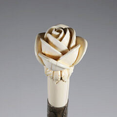Carved Rose Bud Walking Stick, 19th Century