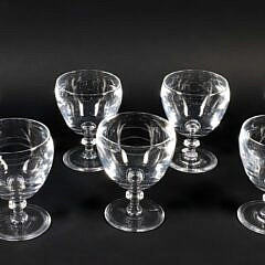 Set of Seven Steuben Crystal Glass Goblets, signed "S"