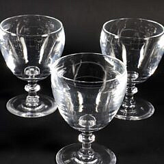 Set of Seven Signed Steuben Crystal Small Goblets