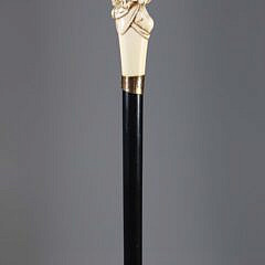 Whaler Made Double Bust Knob Walking Stick, 19th Century