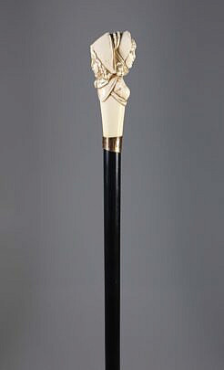 Whaler Made Double Bust Knob Walking Stick, 19th Century