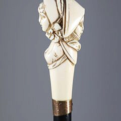 Whaler Made Double Bust Knob Walking Stick, 19th Century