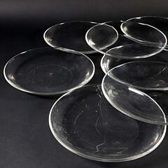 Set of 14 Steuben Glass Plates, Signed in Script