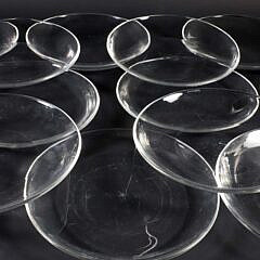 Set of 14 Steuben Glass Plates, Signed in Script