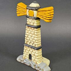 Vintage Figural Cast Iron Lighthouse Doorstop
