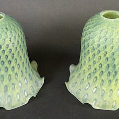 Pair of Vintage Art Glass Shades