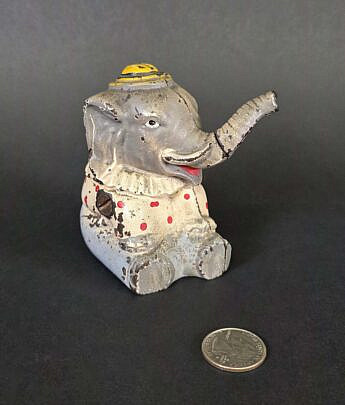 Antique Hubley Cast Iron Circus Elephant Still Bank, circa 1920s