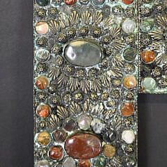 Vintage Art Deco Silver and Stone Repoussé Frame