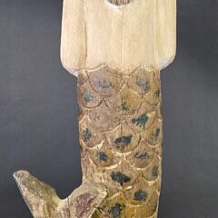 Vintage Carved and Painted Mermaid Ships Figurehead Statue, 20th century
