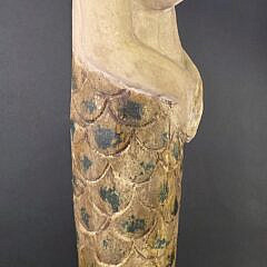 Vintage Carved and Painted Mermaid Ships Figurehead Statue, 20th century