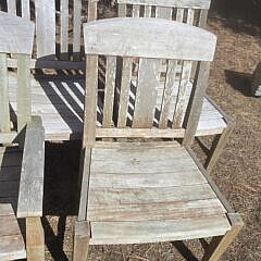  Set of Six Teak Outdoor Dining Chairs