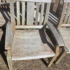  Set of Six Teak Outdoor Dining Chairs