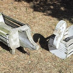 Two Vintage Figural Teak Animal Planters, 20th century