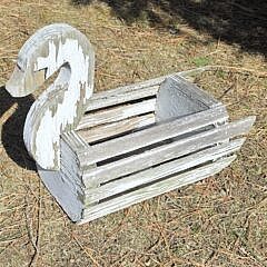 Two Vintage Figural Teak Animal Planters, 20th century