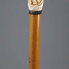 Carved Gentleman Knob Walking Stick, 19th Century