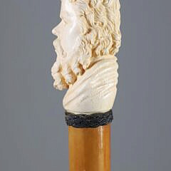 Carved Gentleman Knob Walking Stick, 19th Century
