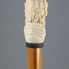 Carved Gentleman Knob Walking Stick, 19th Century