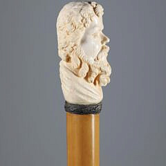 Carved Gentleman Knob Walking Stick, 19th Century