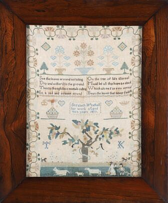 Elizabeth Wrathall Sampler "Her Work Aged Ten Years, 1813"