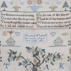 Elizabeth Wrathall Sampler “Her Work Aged Ten Years, 1813”
