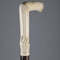 Whaler Made L-Grip Cane, 19th Century