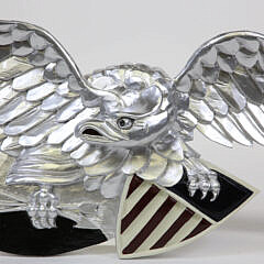 Louisburg Style Silver Gilt Carved Spread Winged Eagle