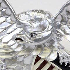 Louisburg Style Silver Gilt Carved Spread Winged Eagle