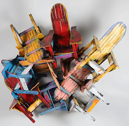 Paul Jacobsen Adirondack Chair Sculpture Wall Art