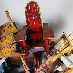 Paul Jacobsen Adirondack Chair Sculpture Wall Art