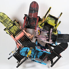 Paul Jacobsen Adirondack Chair Sculpture Wall Art