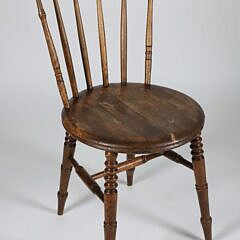 Set of Four Vintage Spindle-Back Round Seat Dining Chairs