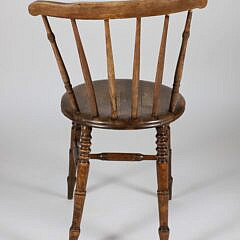 Set of Four Vintage Spindle-Back Round Seat Dining Chairs