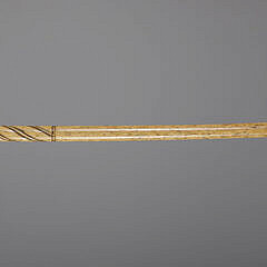 Whaler Made Antique Whale Tooth Grip Walking Stick, 19th Century
