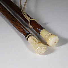 Two Whaler Made Walking Sticks, 19th Century