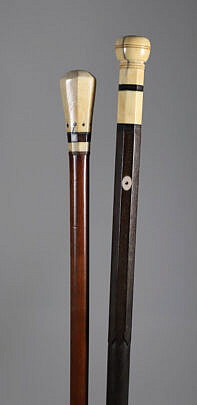Two Whaler Made Walking Sticks, 19th Century