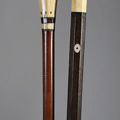 Two Whaler Made Walking Sticks, 19th Century