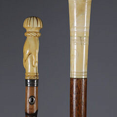 Two Whaler Made Walking Sticks, 19th Century