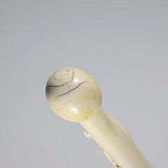 Carved Pistol Handle with Dog and Horse Walking Stick, 19th Century