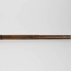Carved Pistol Handle with Dog and Horse Walking Stick, 19th Century