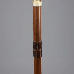 Carved Portrait of an Asian Gentleman Walking Stick, 19th Century