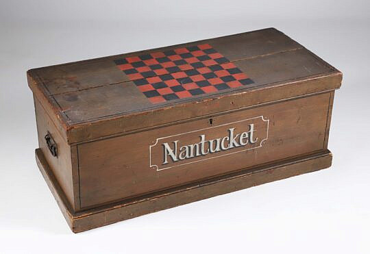 Nantucket Decorated Trunk with Game Board