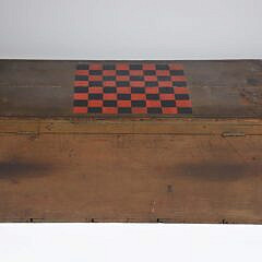 Vintage “Nantucket” Decorated Trunk with Gameboard Painted Lid