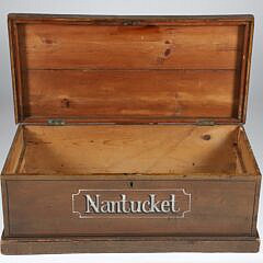 Vintage “Nantucket” Decorated Trunk with Gameboard Painted Lid