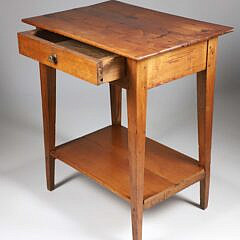 Hepplewhite Style Cherry Wood One Drawer Work Stand, 19th Century