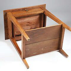 Hepplewhite Style Cherry Wood One Drawer Work Stand, 19th Century
