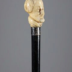 Carved Bust of a Woman Grip Walking Stick, 18th Century